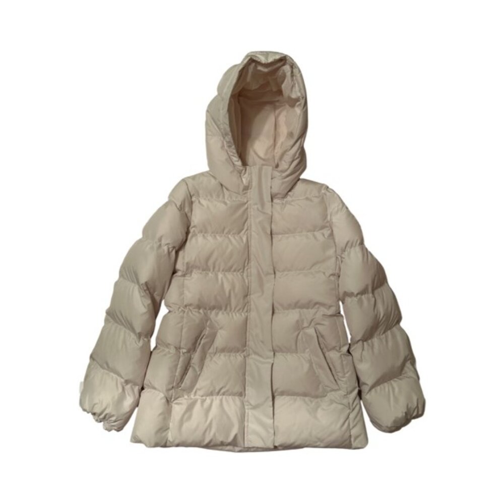 Gap Kids White Permaloft Girl's Puffer Coat with Attached Hood Size L